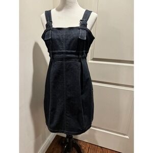 Plein Sud Jeanius Denim Jumper Dress Dark Wash Sz Fr 42/US 10 NWOT